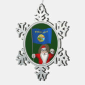 Sinterklaas met aftekening van Montana Tin Sneeuwvlok Ornament (Rechts)