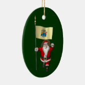 Sinterklaas met aftekening van New Jersey Keramisch Ornament (Rechts)