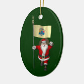 Sinterklaas met aftekening van New Jersey Keramisch Ornament (Links)