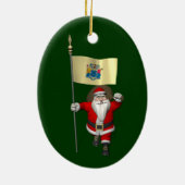 Sinterklaas met aftekening van New Jersey Keramisch Ornament (Achterkant)