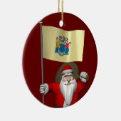 Sinterklaas met aftekening van New Jersey Keramisch Ornament (Rechts)