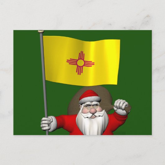 Sinterklaas met aftekening van nieuw Mexico Feestdagenkaart (Voorkant)