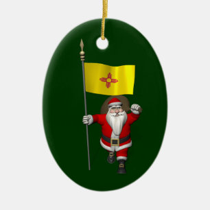 Sinterklaas met aftekening van nieuw Mexico Keramisch Ornament
