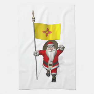 Sinterklaas met aftekening van nieuw Mexico Theedoek