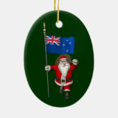 Sinterklaas met aftekening van Nieuw-Zeeland Keramisch Ornament (Achterkant)