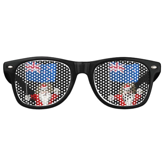 Sinterklaas met aftekening van Nieuw-Zeeland Retro Zonnebril (Voorkant)