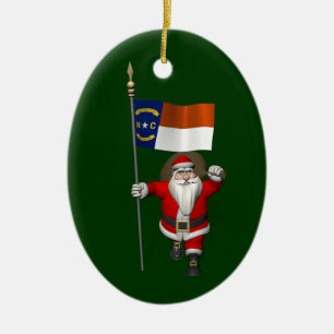 Sinterklaas met aftekening van North Carolina Keramisch Ornament