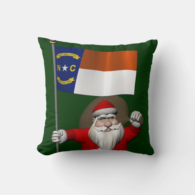 Sinterklaas met aftekening van North Carolina Kussen (Voorkant)