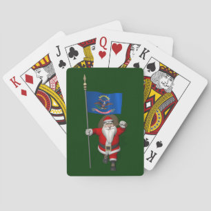 Sinterklaas met aftekening van North Dakota Pokerkaarten
