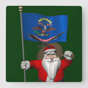 Sinterklaas met aftekening van North Dakota Vierkante Klok