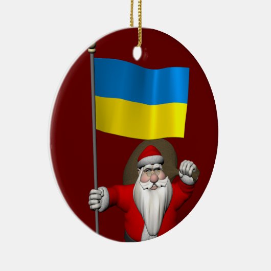 Sinterklaas met aftekening van Oekraïne Keramisch Ornament (Rechts)