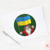 Sinterklaas met aftekening van Oekraïne Ronde Sticker (Envelop)