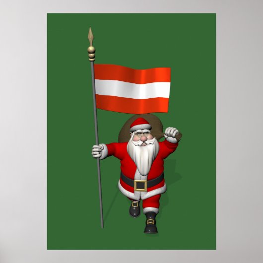 Sinterklaas met aftekening van Österreich Poster (Voorkant)