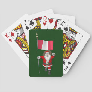 Sinterklaas met aftekening van Peru Pokerkaarten