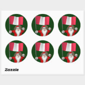 Sinterklaas met aftekening van Peru Ronde Sticker (Vel)