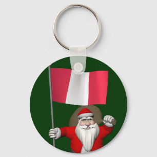 Sinterklaas met aftekening van Peru Sleutelhanger