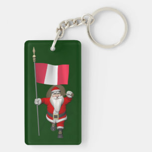 Sinterklaas met aftekening van Peru Sleutelhanger