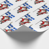 Sinterklaas met aftekening van Québec Cadeaupapier (Hoek)