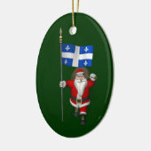 Sinterklaas met aftekening van Québec CDN Keramisch Ornament (Links)