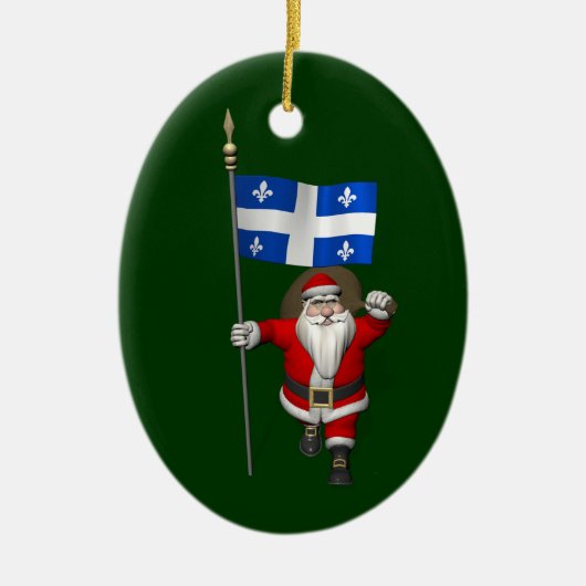 Sinterklaas met aftekening van Québec CDN Keramisch Ornament (Voorkant)