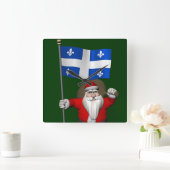 Sinterklaas met aftekening van Québec CDN Vierkante Klok (Huis)