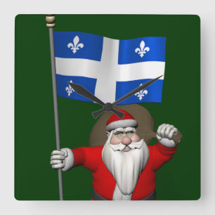 Sinterklaas met aftekening van Québec CDN Vierkante Klok