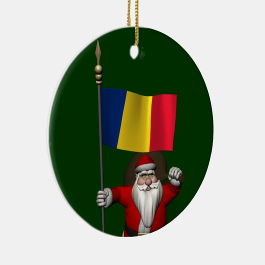 Sinterklaas met aftekening van Roemenië Keramisch Ornament (Rechts)