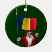 Sinterklaas met aftekening van Roemenië Keramisch Ornament (Voorkant)