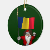 Sinterklaas met aftekening van Roemenië Keramisch Ornament (Links)