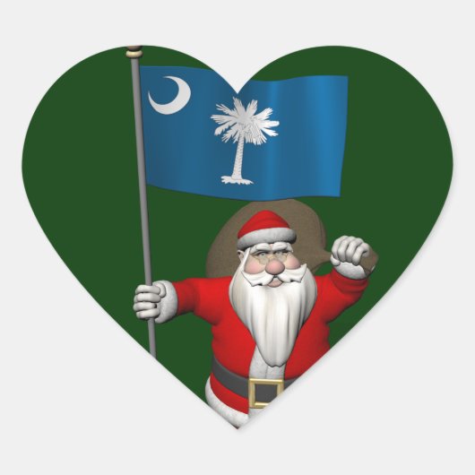Sinterklaas met aftekening van South Carolina Hart Sticker (Voorkant)