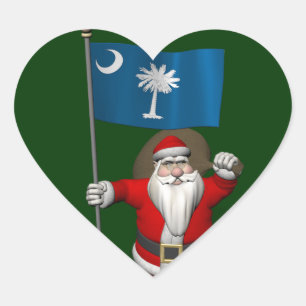 Sinterklaas met aftekening van South Carolina Hart Sticker