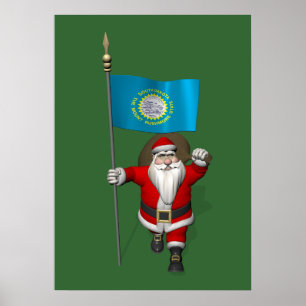 Sinterklaas met aftekening van South Dakota Poster