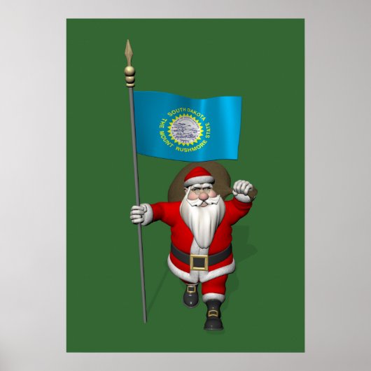 Sinterklaas met aftekening van South Dakota Poster (Voorkant)
