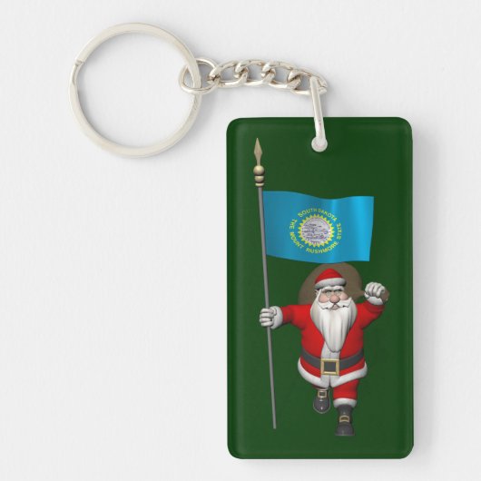 Sinterklaas met aftekening van South Dakota Sleutelhanger (Voorkant)