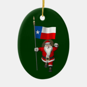 Sinterklaas met aftekening van Texas Keramisch Ornament
