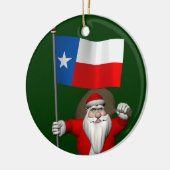 Sinterklaas met aftekening van Texas Keramisch Ornament (Links)