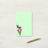 Sinterklaas met aftekening van Texas Post-it® Notes (Op bureau)