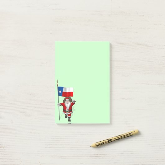 Sinterklaas met aftekening van Texas Post-it® Notes (Op bureau)
