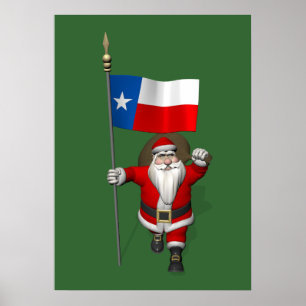 Sinterklaas met aftekening van Texas Poster