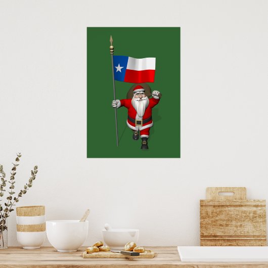 Sinterklaas met aftekening van Texas Poster (Keuken)