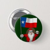 Sinterklaas met aftekening van Texas Ronde Button 5,7 Cm (Voorkant /achterkant)