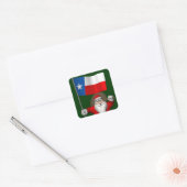 Sinterklaas met aftekening van Texas Vierkante Sticker (Envelop)