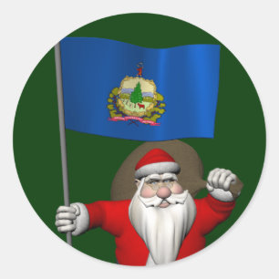 Sinterklaas met aftekening van Vermont Ronde Sticker