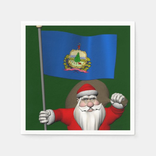 Sinterklaas met aftekening van Vermont Servetten (Voorkant)