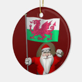 Sinterklaas met aftekening van Wales Keramisch Ornament (Links)