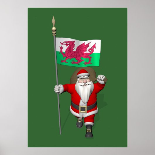 Sinterklaas met aftekening van Wales Poster (Voorkant)
