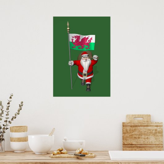 Sinterklaas met aftekening van Wales Poster (Keuken)