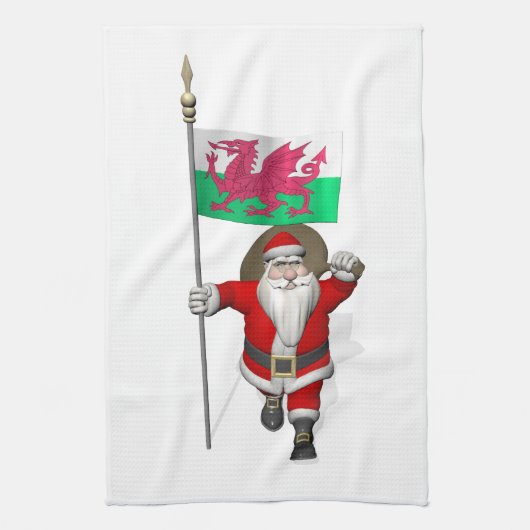 Sinterklaas met aftekening van Wales Theedoek (Verticaal)