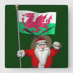 Sinterklaas met aftekening van Wales Vierkante Klok
