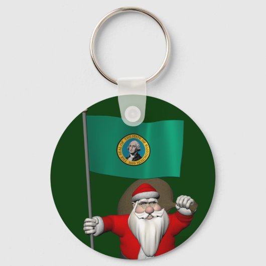 Sinterklaas met aftekening van Washington Sleutelhanger (Voorkant)